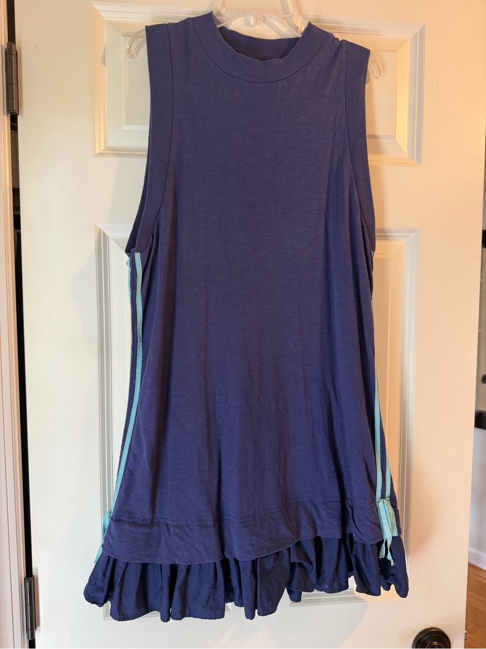 Anthropologie Daily practice Women's Navy Sleeveless Ruffle hem dress